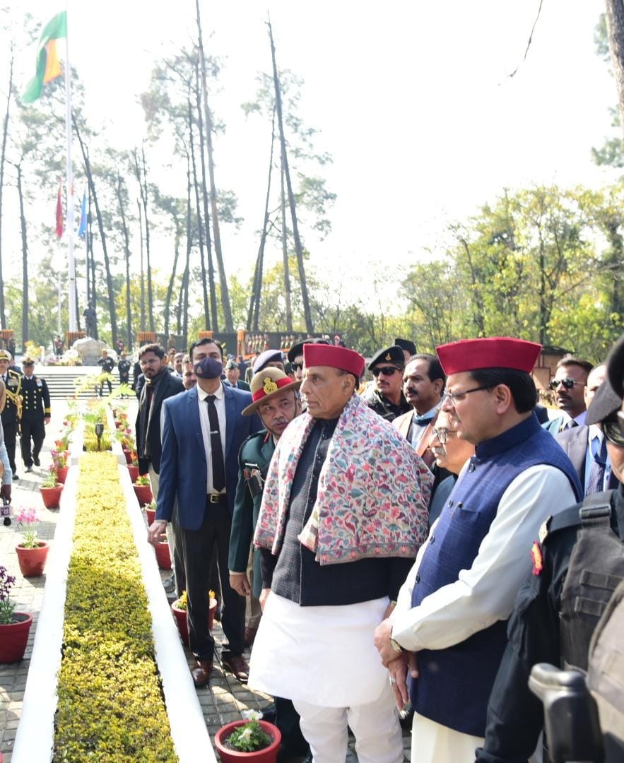 रक्षा मंत्री राजनाथ सिंह व सीएम धामी ने किया शौर्य स्थल का उद्घाटन