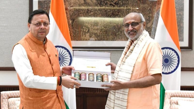 उत्तराखंड के मुख्यमंत्री धामी ने उपराष्ट्रपति सी. पी. राधाकृष्णन से की शिष्टाचार भेंट