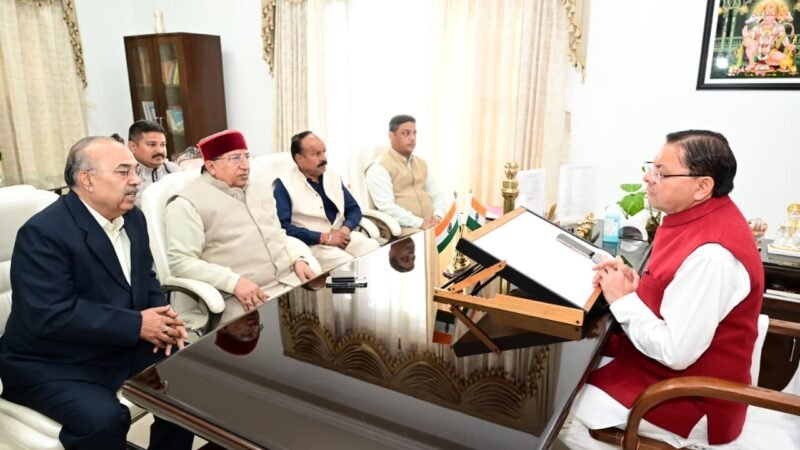 राज्य सभा सांसद के नेतृत्व में बार एसोसिएश प्रतिनिधि मंडल ने की सीएम धामी से भेंट