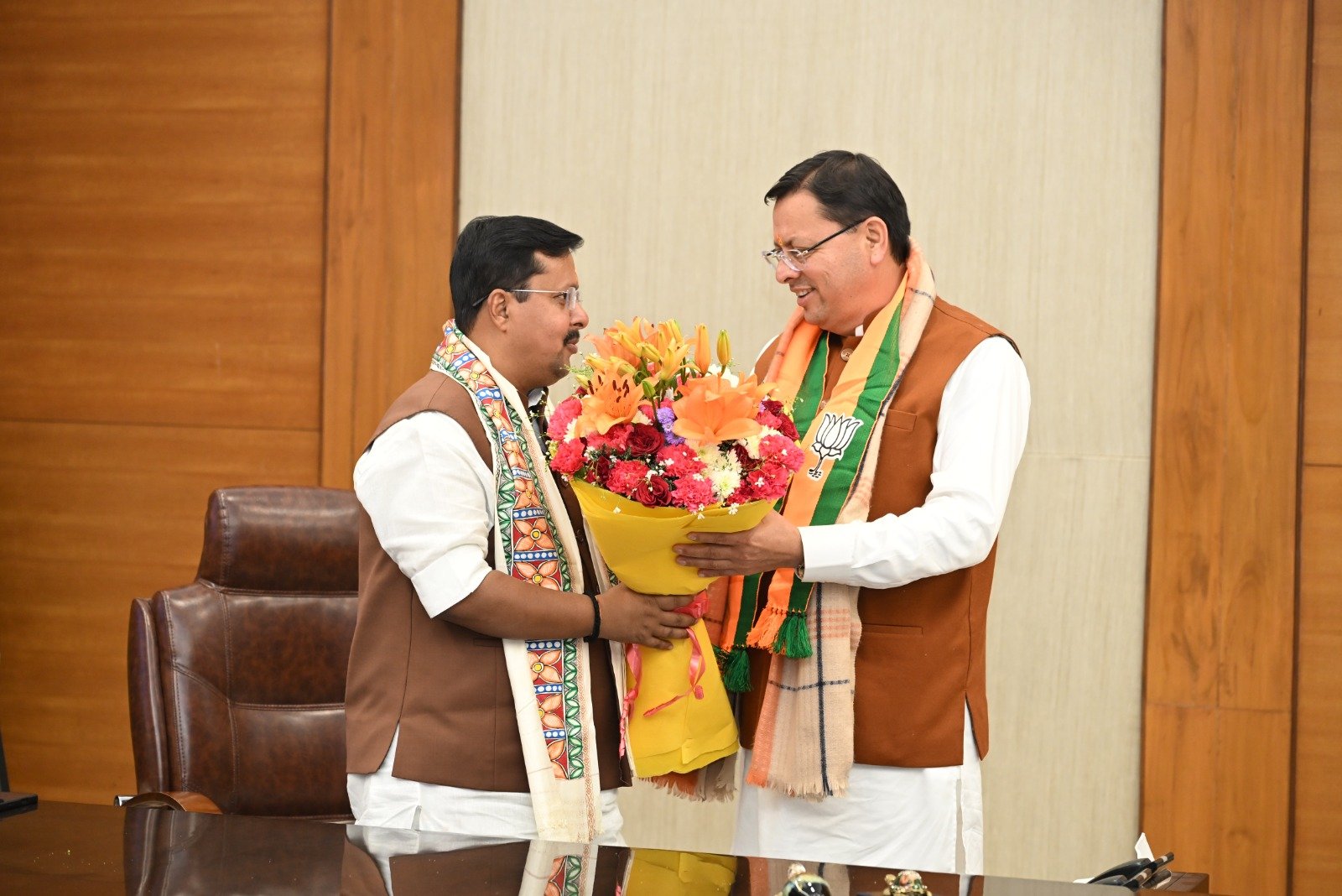 मुख्यमंत्री पुष्कर सिंह धामी ने की भाजपा के नव निर्वाचित राष्ट्रीय अध्यक्ष नितिन नबीन से भेंट