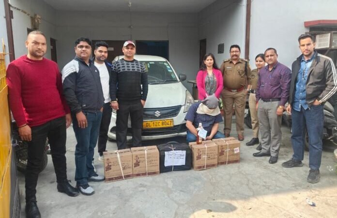 अवैध अंग्रेजी शराब की पांच पेटियों के साथ शातिर गिरफ्तार