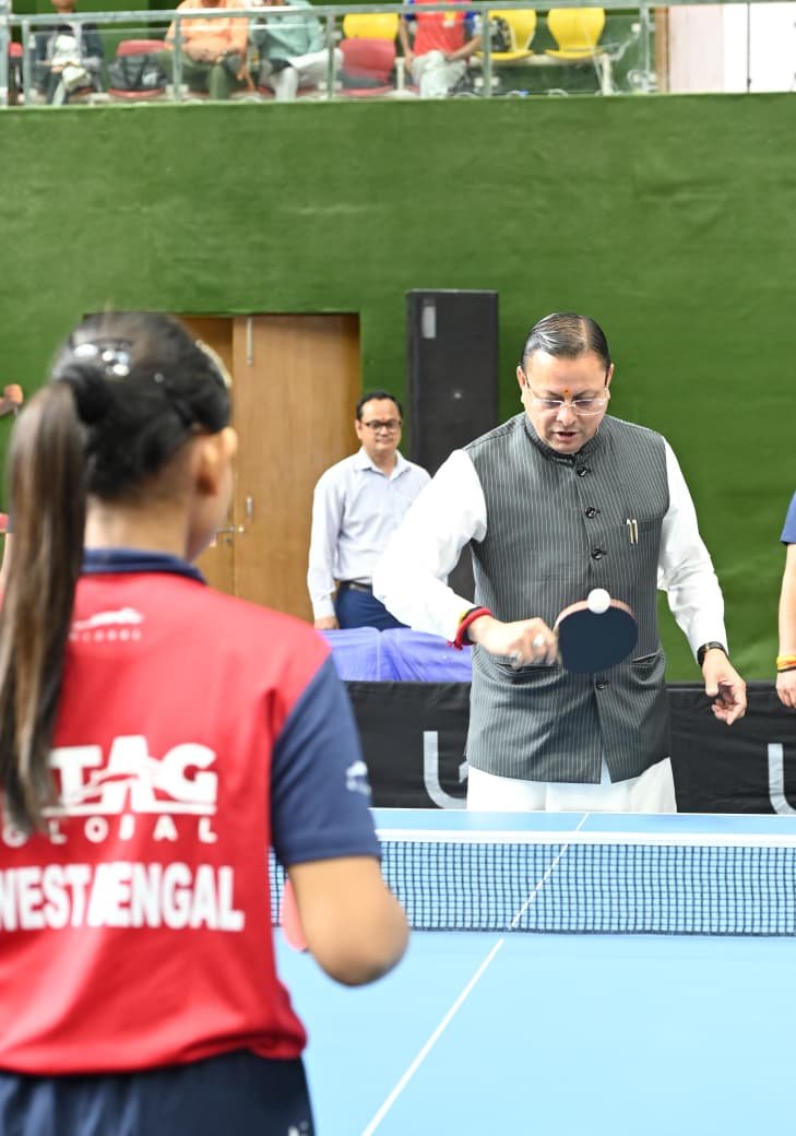 सीएम धामी ने किया 87वें इंटर स्टेट जूनियर एवं यूथ नेशनल टेबल टेनिस चैंपियनशिप का शुभारंभ